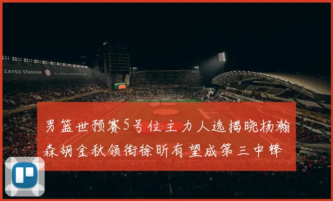 男篮世预赛5号位主力人选揭晓杨瀚森胡金秋领衔徐昕有望成第三中锋